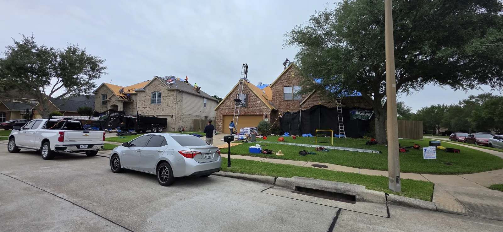 Work in progress on two homes side by side on the same day!